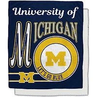 Michigan Wolverines 50" x 60" Retro Emblem Flannel Fleece Sherpa Blanket