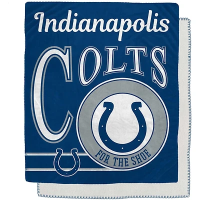 Indianapolis Colts 50" x 60" Retro Emblem Flannel Fleece Sherpa Blanket