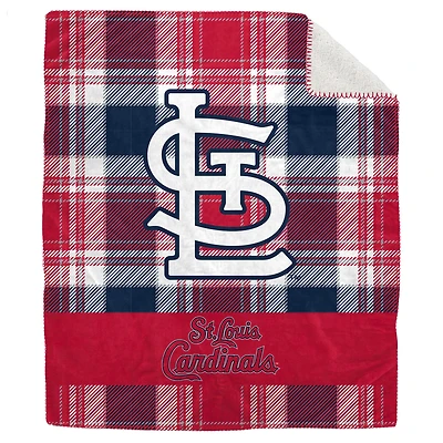 Pegasus St. Louis Cardinals 50" x 60" Plaid Flannel Sherpa Plush Blanket