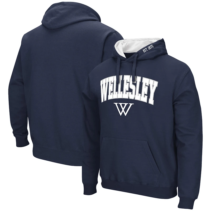 Men's Colosseum Navy Wellesley Blue Arch & Logo Hoodie