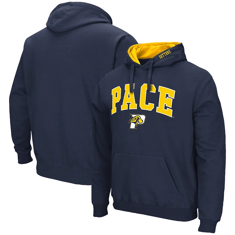 Men's Colosseum Blue Pace University Setters Isle Pullover Hoodie