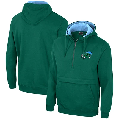 Men's Colosseum Green Tulane Green Wave Team Half-Zip Pullover Hoodie