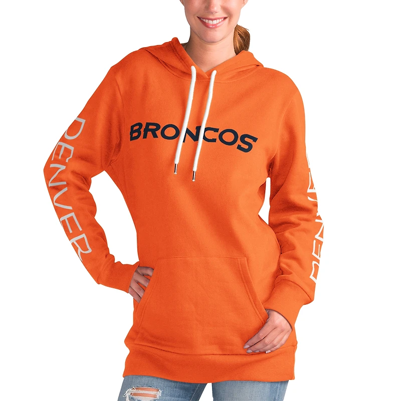 Women's G-III 4Her by Carl Banks Orange Denver Broncos Extra Inning Pullover Hoodie