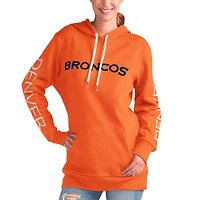 Women's G-III 4Her by Carl Banks Orange Denver Broncos Extra Inning Pullover Hoodie