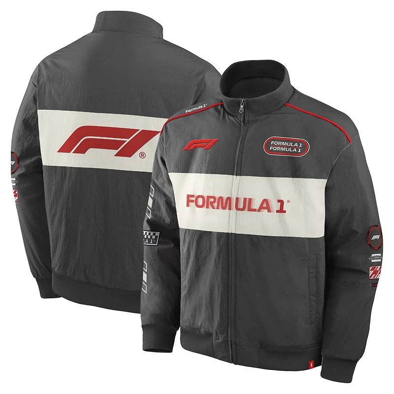 Men's Fanatics Gray Formula 1 Oversized Street Racer Overdrive Full-Zip Track Jacket