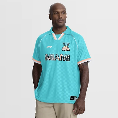 Men's Fanatics Aqua F1 Miami Deco Ball Soccer Jersey