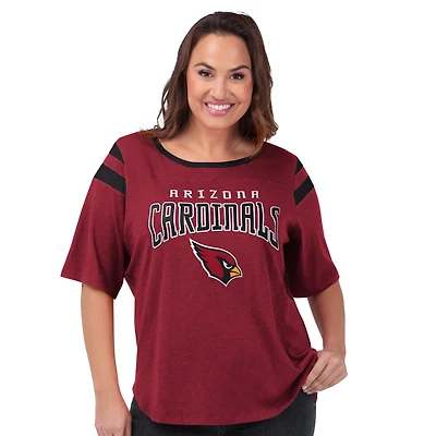 Women's G-III 4Her by Carl Banks Cardinal Arizona Cardinals Plus Linebacker T-Shirt