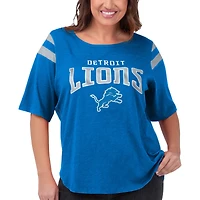 Women's G-III 4Her by Carl Banks Royal Detroit Lions Plus Linebacker T-Shirt