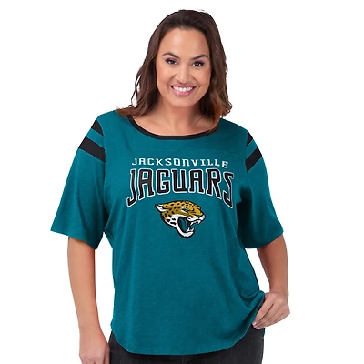 Women's G-III 4Her by Carl Banks Teal Jacksonville Jaguars Plus Linebacker T-Shirt