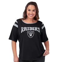 Women's G-III 4Her by Carl Banks Black Las Vegas Raiders Plus Linebacker T-Shirt