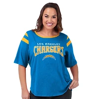 Women's G-III 4Her by Carl Banks Light Blue Los Angeles Chargers Plus Linebacker T-Shirt