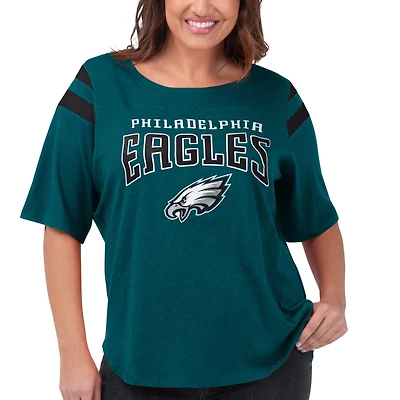 Women's G-III 4Her by Carl Banks Green Philadelphia Eagles Plus Linebacker T-Shirt