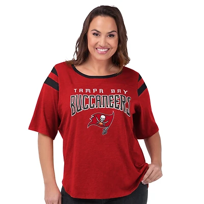 Women's G-III 4Her by Carl Banks Red Tampa Bay Buccaneers Plus Linebacker T-Shirt