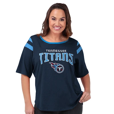 Women's G-III 4Her by Carl Banks Navy Tennessee Titans Plus Linebacker T-Shirt
