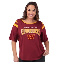 Women's G-III 4Her by Carl Banks Burgundy Washington Commanders Plus Linebacker T-Shirt