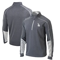 Men's Columbia  Charcoal/White Los Angeles Dodgers Omni-Wick Shotgun 2.0 Quarter-Zip Pullover Top