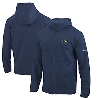 Men's Columbia  Navy Milwaukee Brewers Omni-Wick It's Time Full-Zip Jacket