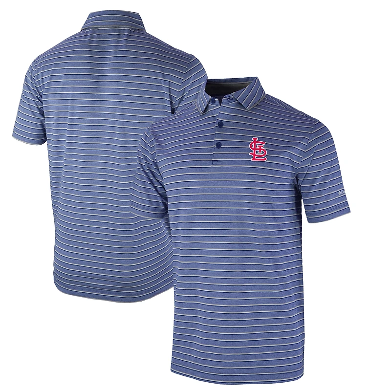 Men's Columbia Navy St. Louis Cardinals Omni-Wick Post Round Polo