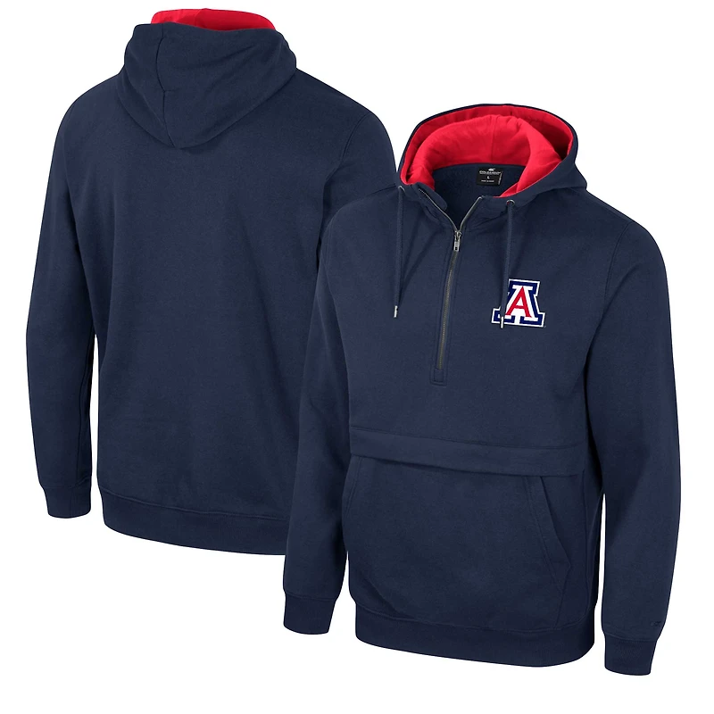 Men's Colosseum Navy Arizona Wildcats Half-Zip Hoodie