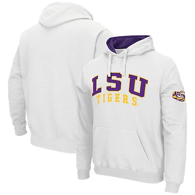 Men's Colosseum White LSU Tigers Double Arch Pullover Hoodie