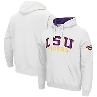 Men's Colosseum White LSU Tigers Double Arch Pullover Hoodie