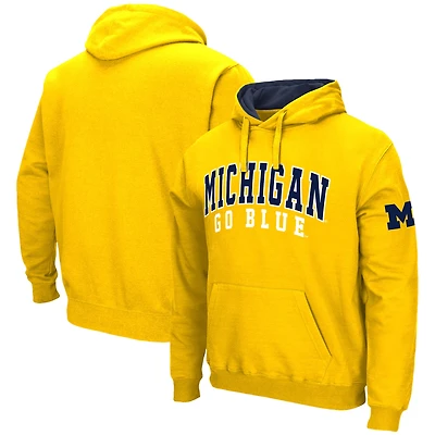 Men's Colosseum Maize Michigan Wolverines Double Arch Pullover Hoodie