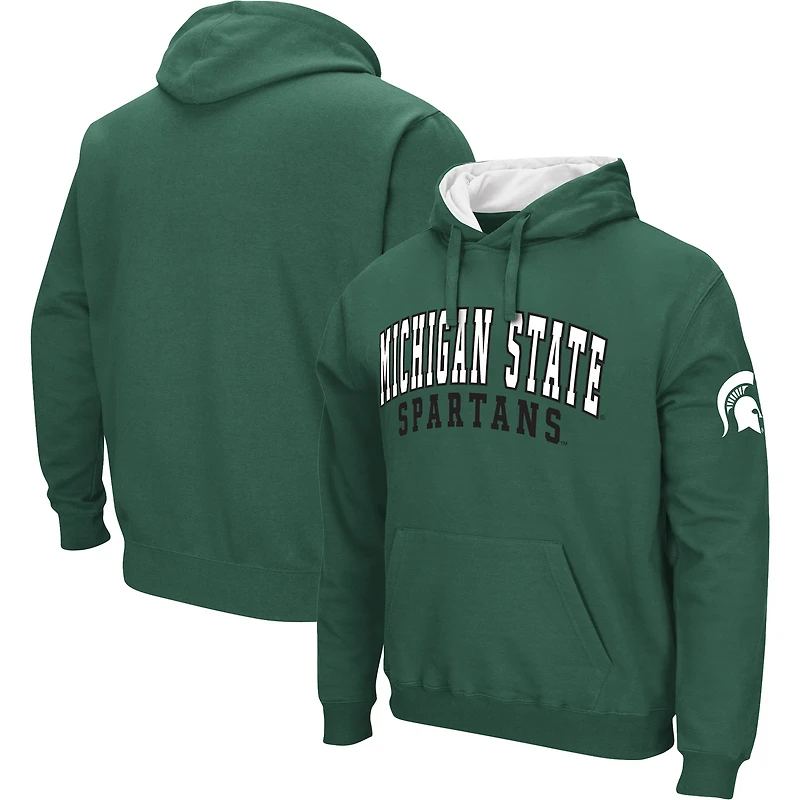 Men's Colosseum Green Michigan State Spartans Double Arch Pullover Hoodie