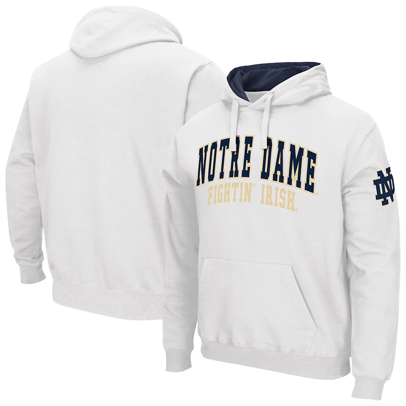 Men's Colosseum White Notre Dame Fighting Irish Double Arch Pullover Hoodie