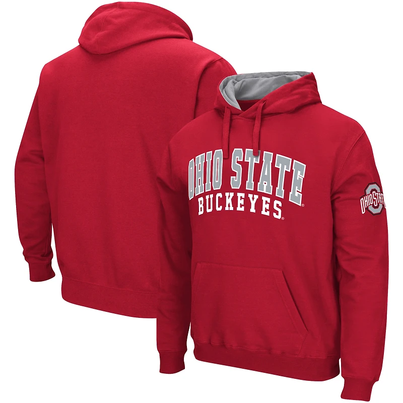 Men's Colosseum Scarlet Ohio State Buckeyes Double Arch Pullover Hoodie
