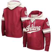 Men's Colosseum Crimson Indiana Hoosiers Big & Tall Hockey Lace-Up Pullover Hoodie