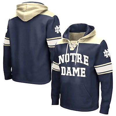 Men's Colosseum Navy Notre Dame Fighting Irish Big & Tall Hockey Lace-Up Pullover Hoodie