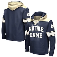 Men's Colosseum Navy Notre Dame Fighting Irish Big & Tall Hockey Lace-Up Pullover Hoodie