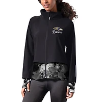 Women's MSX by Michael Strahan Black Baltimore Ravens Grace Raglan Full-Zip Running Jacket