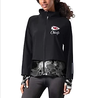 Women's MSX by Michael Strahan Black Kansas City Chiefs Grace Raglan Full-Zip Running Jacket
