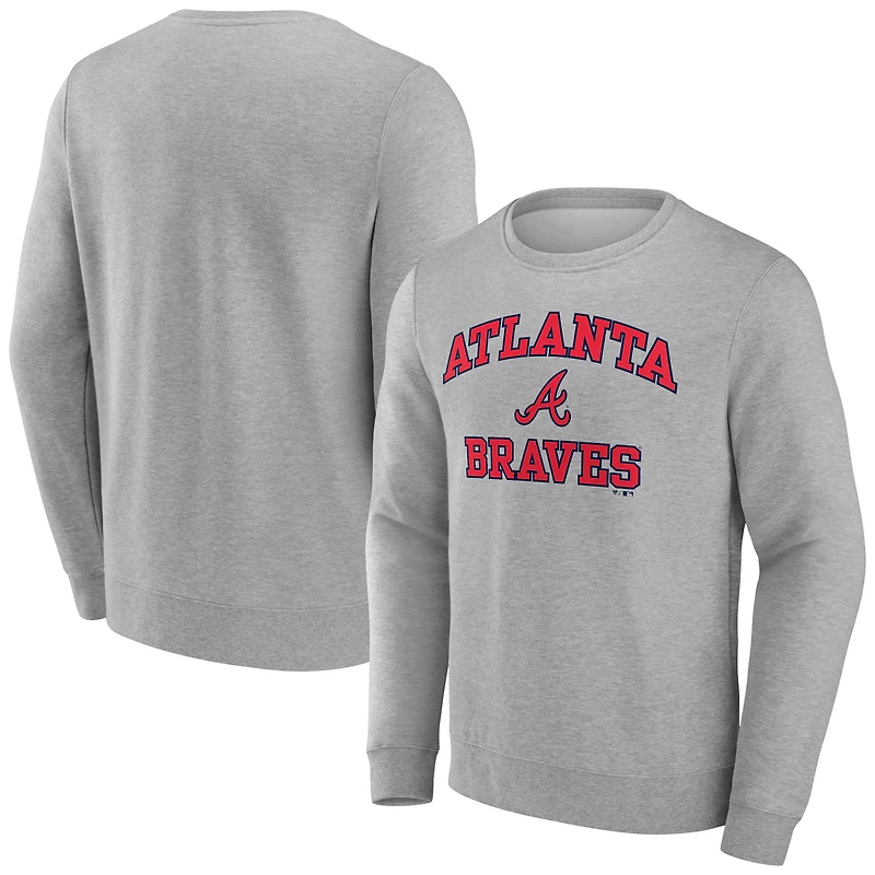 Men's Heather Gray Atlanta Braves Heart & Soul Pullover Sweatshirt