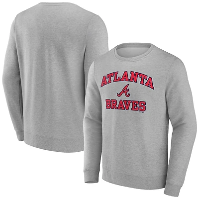 Men's Heather Gray Atlanta Braves Heart & Soul Pullover Sweatshirt