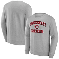 Men's Heather Gray Cincinnati Reds Heart & Soul Pullover Sweatshirt