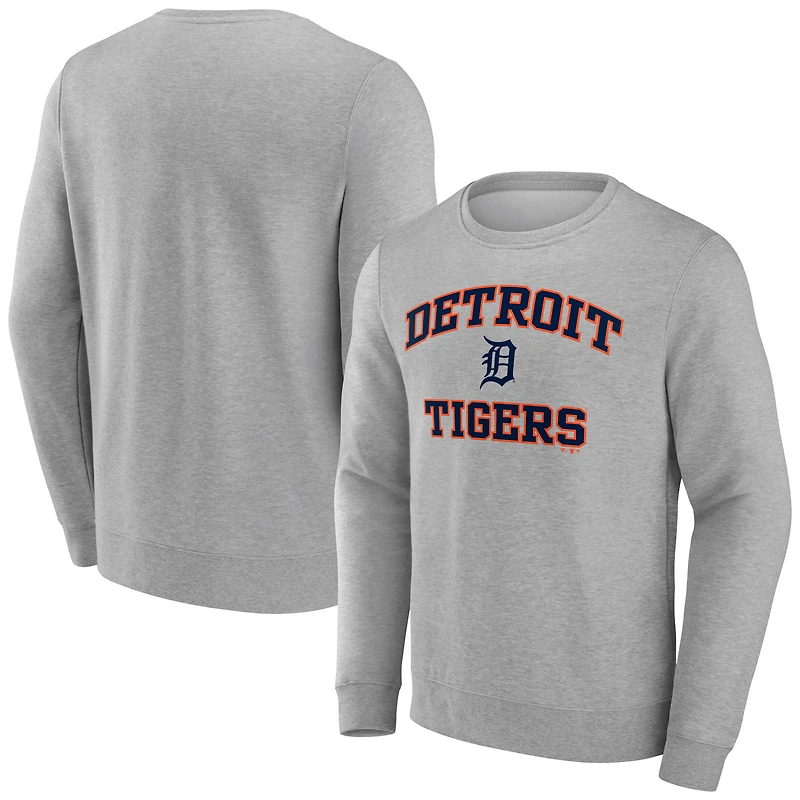 Men's Heather Gray Detroit Tigers Heart & Soul Pullover Sweatshirt