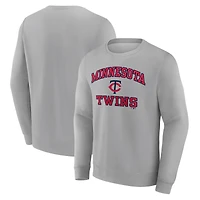 Men's Heather Gray Minnesota Twins Heart & Soul Pullover Sweatshirt