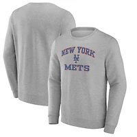 Men's Heather Gray New York Mets Heart & Soul Pullover Sweatshirt