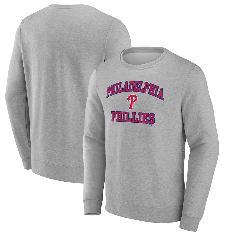 Men's Heather Gray Philadelphia Phillies Heart & Soul Pullover Sweatshirt