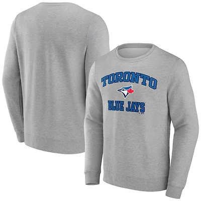 Men's Heather Gray Toronto Blue Jays Heart & Soul Pullover Sweatshirt