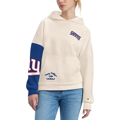 Women's Tommy Hilfiger Cream/Royal New York Giants Harriet Pullover Hoodie
