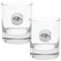Baltimore Ravens Two-Piece 11oz. Rocks Glass Set