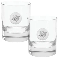 Miami Dolphins Two-Piece 11oz. Rocks Glass Set