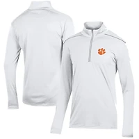 Men's White Clemson Tigers Classic Jacquard Quarter-Zip Pullover Top