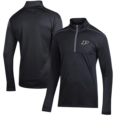 Men's Black Purdue Boilermakers Classic Jacquard Quarter-Zip Pullover Top