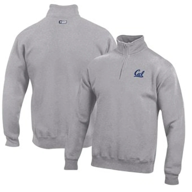 Men's Gray Cal Bears Big Cotton Quarter-Zip Pullover Sweatshirt