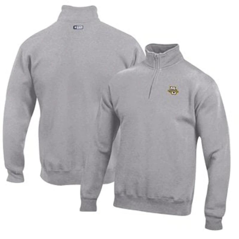 Men's Gray Marquette Golden Eagles Big Cotton Quarter-Zip Pullover Sweatshirt