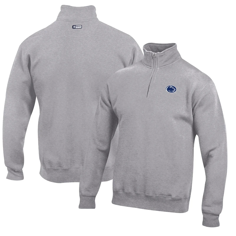 Men's Gray Penn State Nittany Lions Big Cotton Quarter-Zip Pullover Sweatshirt